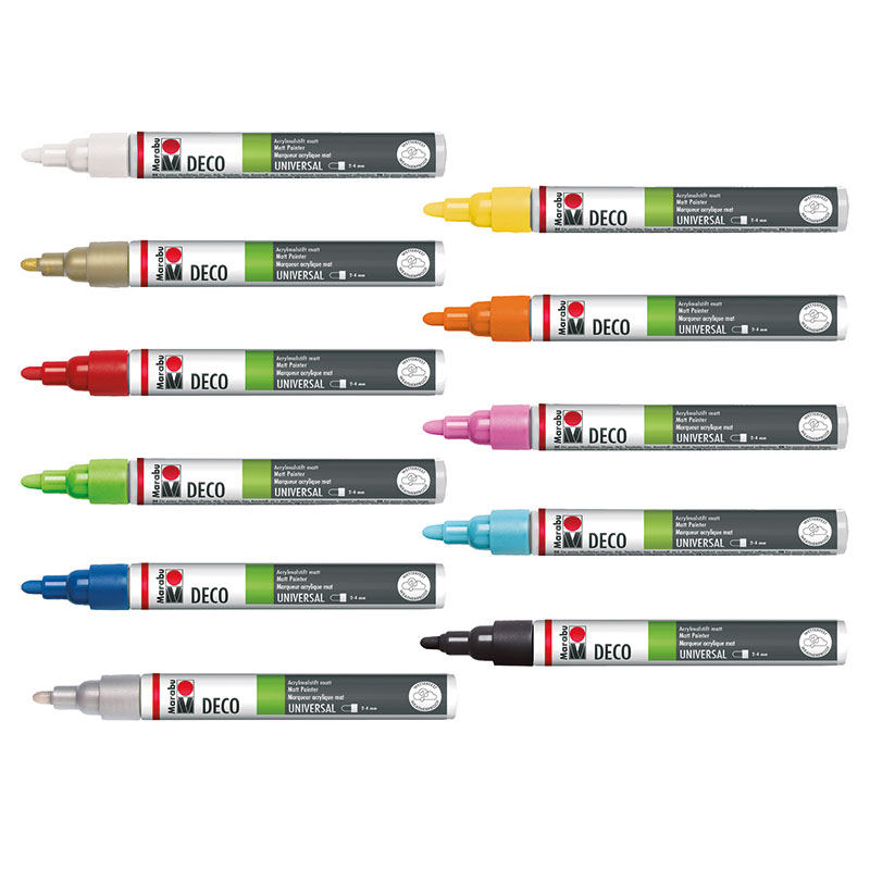 Marqueur Acrylique MARABU Deco Painter Matt - Pointe Ogive 1-2mm - Réf. 12231082 - Neuf